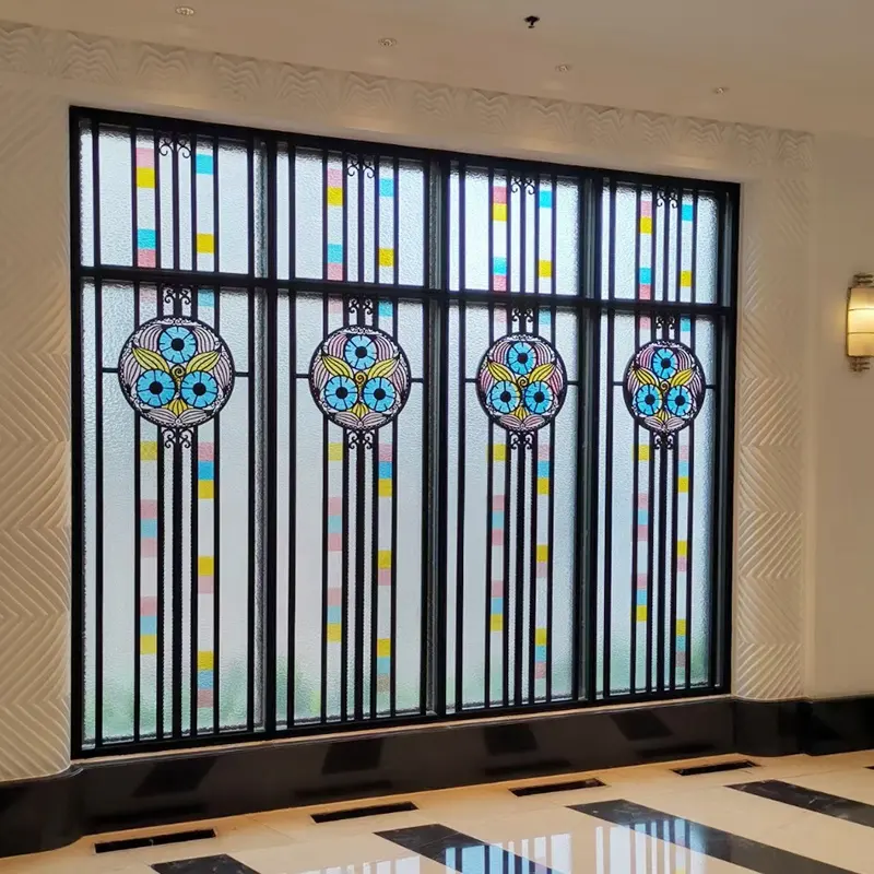 Vidro da igreja da arte de tiffany do tiffany do estilo americano personalizado para porta e janela iluminação vidro decorativo