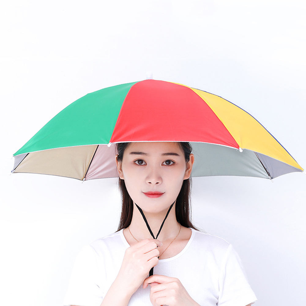 69 cm testa ombrello cappello copricapo ombrello per la pesca escursionismo  spiaggia campeggio cappelli per la testa all'aperto a prova di sole