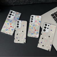 Étui Coque Cœur Coloré pour Samsung Galaxy S25 S24 S23 Ultra Plus S24 FE A15 A34 A56 A55 A54 A25 A14 Camlet Laser Housse de Téléphone
