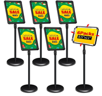 Stand Poster Aluminium A4 A3, Stand Lantai untuk Bingkai Poster Iklan, Dapat Disesuaikan