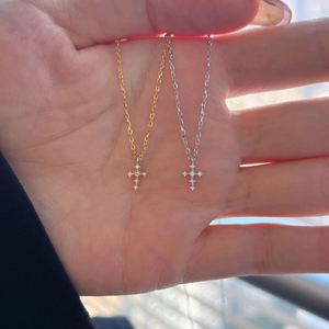 Dylam Fine Jewelry 925 Sterling Silver <b>Cross</b> Pendant Necklace for Women 5A Cubic Zirconia Pendant with <b>Chain</b> - Product Image 2