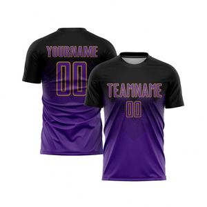 Camiseta de Fútbol Negra con Estampado Degradado, Manga Corta, Transpirable, Absorbe la Humedad, Ligera, Ropa Deportiva de Verano para Entrenamiento - Product Image 1