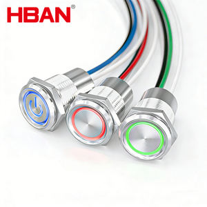 IP68开关 短型 10A 大电流防水瞬时按钮开关 一常开 16mm 控制按钮带LED - Product Image 1