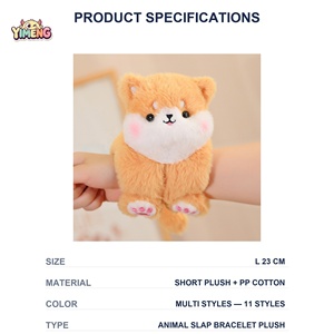 Bracelet slap en peluche, 11 styles animaux, motif chien mignon, en coton PP lavé, doux, à enrouler, cadeau de fête pour <span class=keywords><strong>les</strong></span> 6 ans et plus - Product Image 3
