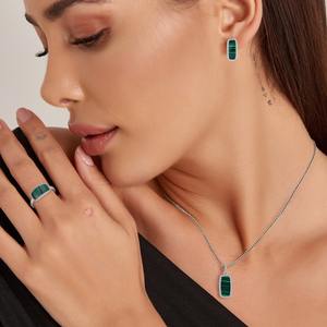 थोक हस्तनिर्मित 925 स्टर्लिंग चांदी के गहने प्राकृतिक पत्थर के साथ बनाए गए थोक हस्तनिर्मित चांदी के गहने और अंगूठी सेट - Product Image 5