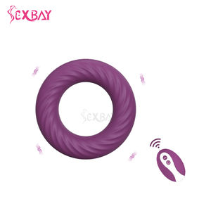 Sexbay, el anillo de silicona líquida más popular para el pene, vibración eléctrica con bloqueo remoto, el anillo púrpura para niños, duradero para juguetes sexuales - Product Image 1