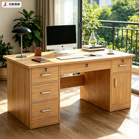 Bureau d'ordinateur modulaire moderne et simple en bois JIUSHUN, personnalisable pour le bureau et la maison