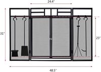 Écran de cheminée, ensembles d'outils pour cheminée, écran de cheminée en acier à 3 panneaux, grand écran de cheminée en maille d'acier avec portes, fer forgé massif, cheminée en métal