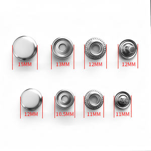 थोक 10 मिमी 12 मिमी 13 मिमी 15 मिमी 4 भागों जस्ता मिश्र धातु टिकाऊ प्रेस स्नैप कपड़े के लिए - Product Image 3