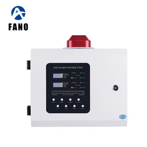 FANO壁挂式2通道液化石油气H2S CO CO2 O2气体报警控制器液晶易燃有毒氧气报警控制面板