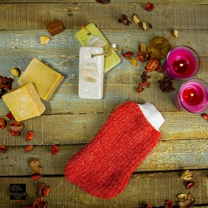 Ayseliza Spa Hotel Gant exfoliant en soie Mitt Hammam Gants de bain exfoliants Brosse de bain pour bébé Brosse de bain pour peau sensible Éponges exfoliantes - Product Image 2