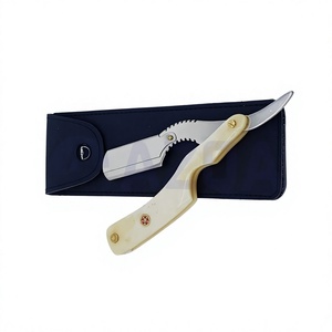 Rasoir IKZARSA à lame en acier inoxydable, manche en os de buffle, pour usage extérieur et professionnel en salon de coiffure, pour le rasage du visage et de la tête - Product Image 6