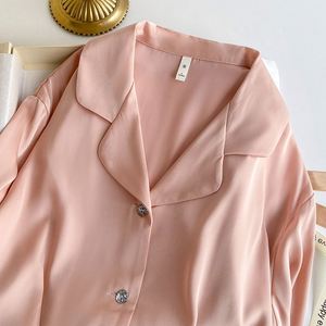 Conjunto de Pijama de Lujo de Seda Helada con Plumas Desmontables, Manga Larga, Ropa de Estar por Casa y Traje para Mujer, Ideal para Exteriores - Product Image 4