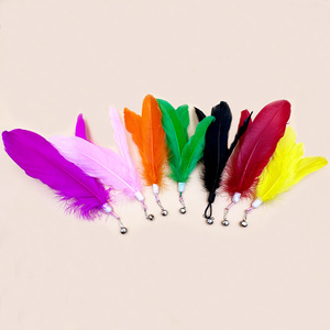 Cabeza de repuesto para juguete de gato con plumas grandes y campana, accesorio para gatos, venta al por mayor. - Product Image 2