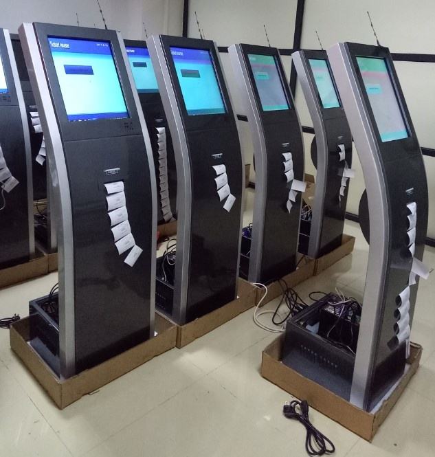Queue Number Waiting System With 19 Inch Touch Screen Ticket Dispenser ...