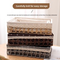 Panier de rangement en rotin tressé moderne et écologique NFS pour cosmétiques, fleurs, articles divers, utilisation sur table basse et dans la chambre
