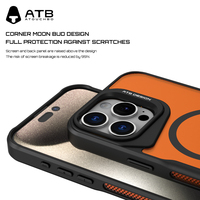 Coque de téléphone magnétique translucide mate antichoc anti-jaunissement TPU+PC électro-plaqué pour appareil photo ATB Slim pour 15