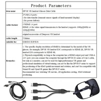 Accessoire de casque DPVR E3 câble de données 3-en-1 fil de câble de lunettes VR E3 5 mètres de long équipement de casque VR pièces de rechange lignes de données