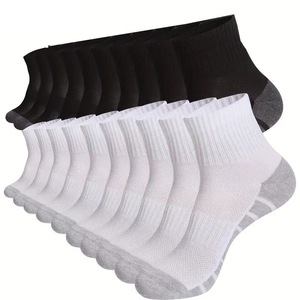 Chaussettes courtes décontractées pour hommes, respirantes, invisibles, <span class=keywords><strong>anti</strong></span>-<span class=keywords><strong>frottement</strong></span>, antidérapantes, en polyester/coton/spandex, avec ventilation en maille, pour la gym, la course et le quotidien - Product Image 1