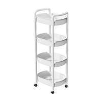 Poussette à collation mobile en plastique multicouche avec roues pour la cuisine, la salle de bain et le salon de beauté pour le rangement des outils de nettoyage