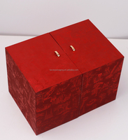 FAVORCRAFTS Boîte Cadeau Luxe Personnalisée en Forme de Cube pour Fleurs, Emballage Double Carré Fait Main en Satin et Lin Rigide Réutilisable pour la Saint-Valentin