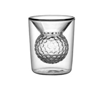 Verre à vin de golf, verre à whisky, verre à spiritueux, double paroi isolante, verre borosilicate haute résistance, style sportif, tasse à thé