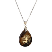 MIENTER mode arbre de vie Chakra bijoux colliers pierres précieuses collier conception bijoux pour femmes