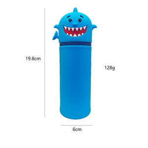 Estuche de silicona para lápices con cierre de cremallera para escuelas, oficinas, diseño de impresión digital, soporte de papelería estilo animal de dibujos animados - Product Image 4