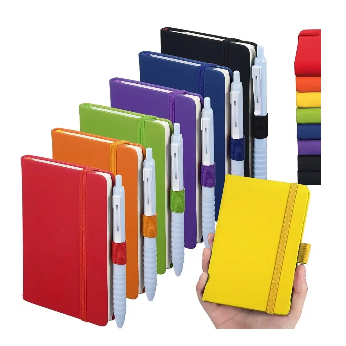Custom logo sublimation blanks office products promotional corporate gift gifts items set sets A5 A4 B5 sizes leather notebook