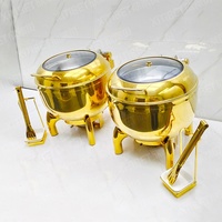 Dubai Hotel Restaurant Supply 11 Liter hydraulischer Suppen wärmer Eimer Topf Servier geschirr Buffet Catering Gold Chafing Dish