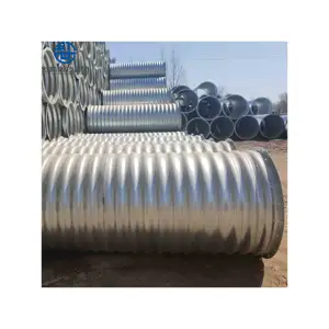 Arco de tubo de alcantarilla galvanizada, tubo de acero corrugado medio redondo, tubos de Metal usados para túnel de carretera y puente