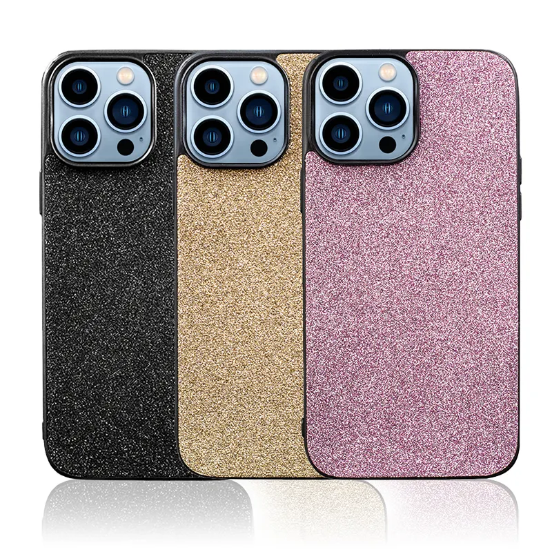 Custom Mobile Phone Case Glitter Bling Leather Phone Case For Iphone12 13 14 Pro Max