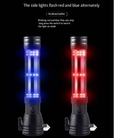 Lampe torche solaire multifonctionnelle rechargeable par USB, en aluminium, avec marteau de secours, pour situations d'urgence, survie et camping