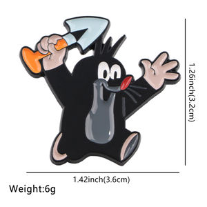 Broches en émail mignonnes en forme de petit taupé, badges de <span class=keywords><strong>dessin</strong></span> <span class=keywords><strong>animé</strong></span> pour femmes, épingles de revers, bijoux de mode, accessoires vestimentaires, cadeau pour enfants et amis - Product Image 2