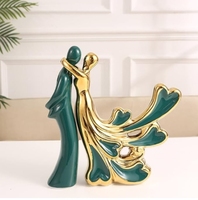 Statue d'amoureux en résine, art abstrait moderne, décoration de table de chevet, artisanat en résine pour la maison