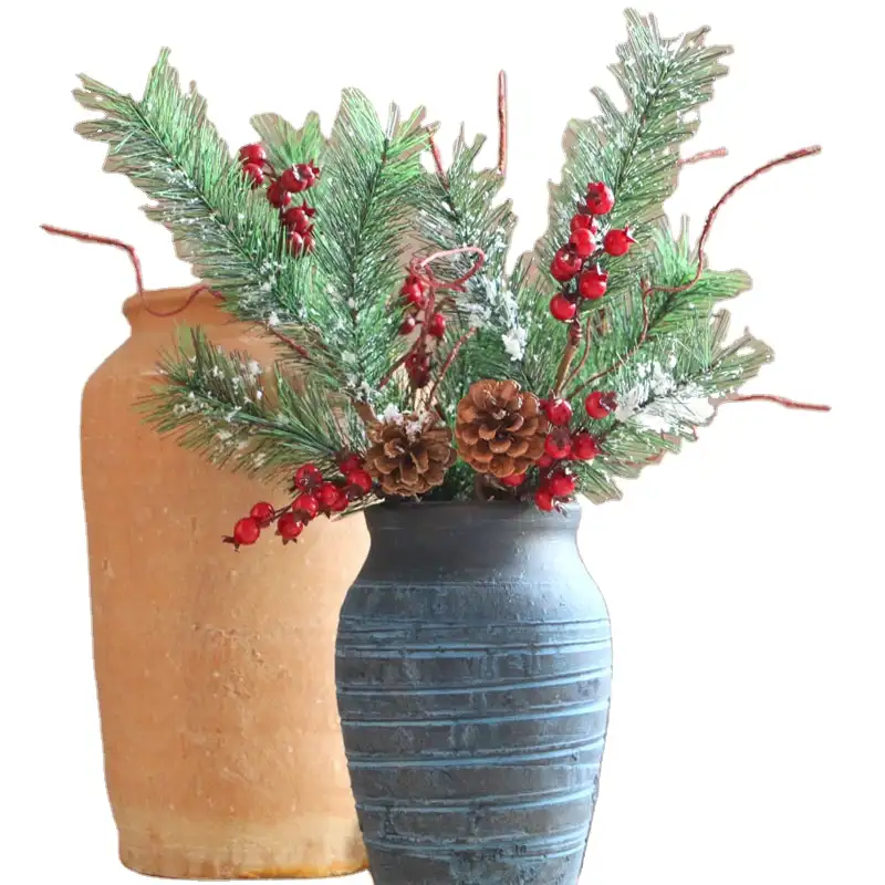 Искусственные зеленые ветки, рождественские медиаторы с натуральными соснами, сосновые ветки для цветов, композиция, Рождественская елка, венок «сделай сам»