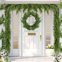 Guirlande artificielle de pin de Norfolk L795 en gros, fausse verdure suspendue pour cheminée de Noël, chemin de table, mariage