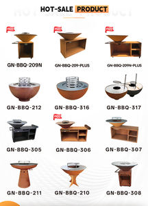 Parrilla de <span class=keywords><strong>Barbacoa</strong></span> de Acero Corten de Estilo Europeo Moderno con <span class=keywords><strong>Chimenea</strong></span> y Función de Carbón - Product Image 5
