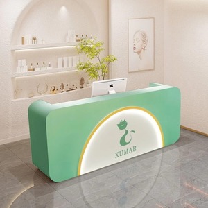 Wholesale Small Multi-<strong>Color</strong> Reception <strong>Counter</strong> Lovely Nail Salon Reception Desk - Product Image 2