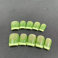 Alta calidad uñas cortas hechas a mano estilo francés fábrica al por mayor soporte personalización