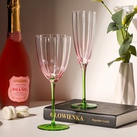 Gobelets en verre cristal en forme de pétale réutilisables de 235 ml/325 ml pour les bars à champagne et cocktails