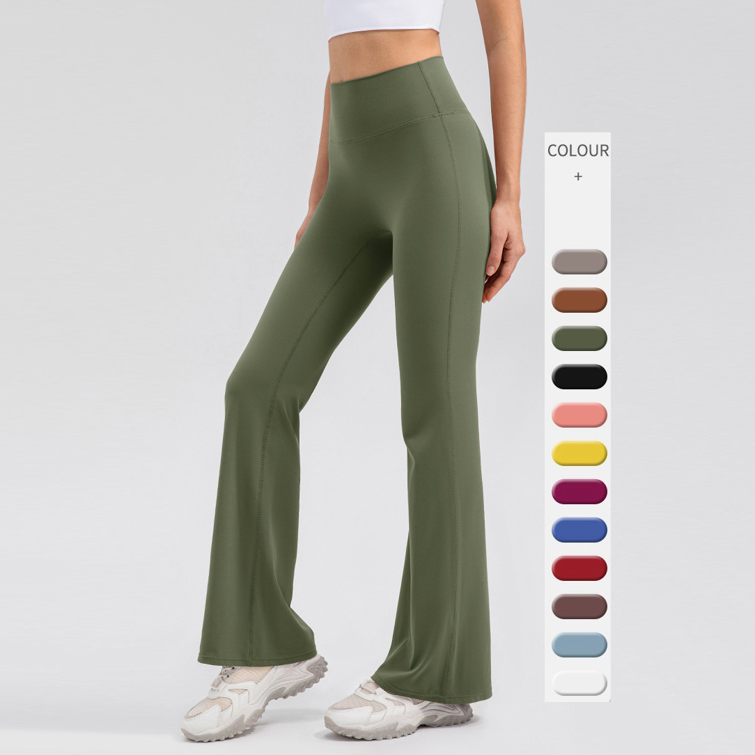 Custom Sexy Women High Waist Quick Dry Breathable Fitness Yoga Sport Wear Sets Cloths Flare Pants Workout Yoga Leggings