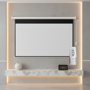 Pantalla de Proyección Eléctrica para el Hogar, Cortina de Proyección Integrada para Cine en Casa, 150 Pulgadas, Fibra de Vidrio Blanca - Product Image 1