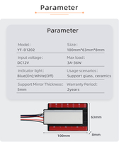 Interrupteur Tactile à Trois Boutons RGB DC12V 3A 36W, Capteur Intelligent IP22, Miroir de Placard Chromatique, Lumière d'Ambiance LED Colorée