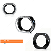 Lot de 2 éclairages décoratifs 5D O-Ring pour phares de voiture, lumières modifiées par application, couvercles décoratifs 5D, projecteurs LED pour phares