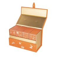 Boîtes rigides rectangulaires personnalisées haut de gamme avec poignée, imprimées avec logo, en carton, pour l'emballage de gâteaux de lune chinois et de produits de boulangerie (vente en gros)