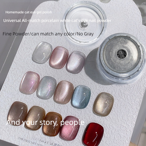 ผงกลิตเตอร์แม่เหล็กสีขาวแบบตาแมว ผสมผงโครเมี่ยม สำหรับตกแต่งเล็บ DIY ผงขัดเล็บ อุปกรณ์ทำเล็บสำหรับร้านเสริมสวย ขายส่ง - Product Image 3