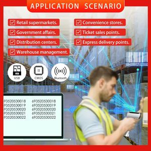Yüksek performanslı 2.4G kablosuz <span class=keywords><strong>USB</strong></span> el barkod tarayıcı 1D/2D QR kod okuyucu ile şarj standı stokta - Product Image 3