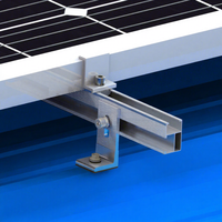 Kit de fixation solaire photovoltaïque en aluminium HQ avec pieds en L et colliers de serrage pour toiture métallique – Système de montage de panneaux solaires sur toit