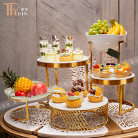 Luxuriöser Edelstahl- und Holz-Buffetständer für Restaurants, Kuchen-Display, Salat- und Speisenständer, Dessertschale